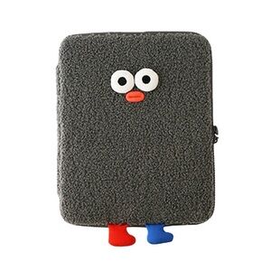 Romane - Brunch Brother PomPom Boucle Laptop Pouch (Charcoal)